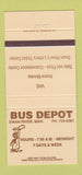 Matchbook Cover - Bus Depot Pizza VHS Movies Swan River MB 30 Strike