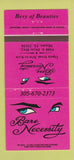 Matchbook Cover - Bare Necessity Miami FL girlie 30 Strike
