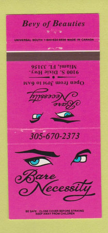 Matchbook Cover - Bare Necessity Miami FL girlie 30 Strike