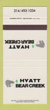 Matchbook Cover - Hyatt Bear Creek  30 Strike
