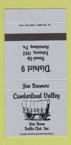 Matchbook Cover - Jim Beam Bottle Collectors Harrisburg PA BLUE 30 Strike