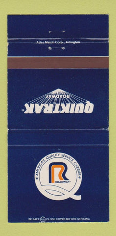 Matchbook Cover - Roadway Trucking Quiktrak 30 Strike