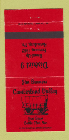 Matchbook Cover - Jim Beam Bottle Collectors Harrisburg PA RED 30 Strike