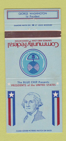 Matchbook Cover - Community Federal Savings George Washington WEAR 30 Strike