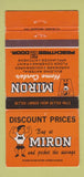 Matchbook Cover - Miron Home Center Lumber Kingston Poughkeepsie NY 30 Strike
