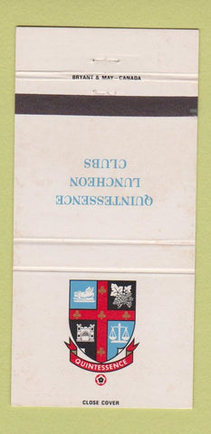 Matchbook Cover - Quintessence Luncheon Club London UK England 30 Strike