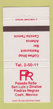 Matchbook Cover - Posada RoSa San Luis Sinaloa Coah Mexico 30 Strike