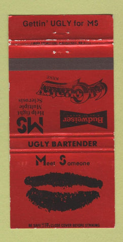 Matchbook Cover - MS Multiple Schlerosis KRKE Radio Budweiser Beer 30 Strike