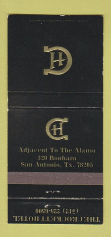 Matchbook Cover - Crockett Hotel San Antonio TX 30 Strike