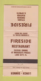 Matchbook Cover - Fireside Restaurant Lake City FL WEAR 30 Strike