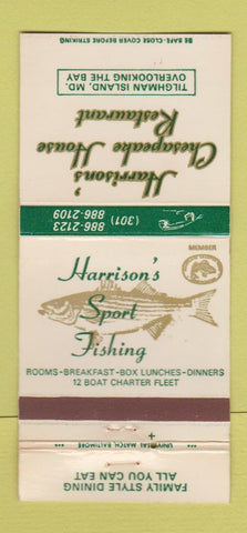 Matchbook Cover - Harrison's Chesapeake House Tilghman Island MD WEAR 30 Strike