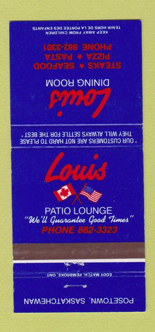 Matchbook Cover - Louis Dining Room Posetown SK 30 Strike