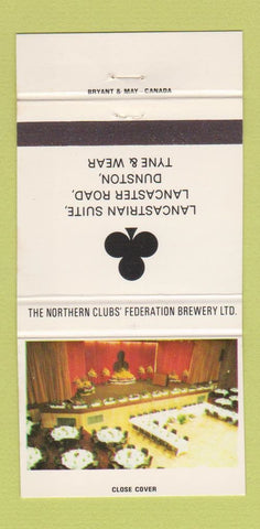 Matchbook Cover Northern Clubs' Federation Brewery Dunston UK England 30 Strike