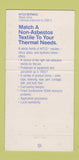 Matchbook Cover - Refrasil Hitco Materials Koenig Wollongong  30 Strike