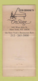Matchbook Cover - ON Statge Supper Club musical New York City WORN 30 Strike