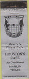 Matchbook Cover - Houston's Cafe Marlin TX
