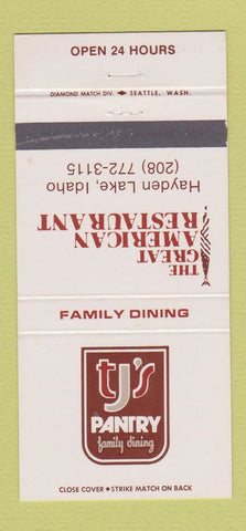Matchbook Cover - TJ's Pantry Hayden Lake ID 30 Strike