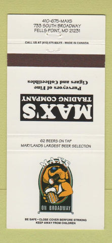 Matchbook Cover - Max's Trading Cigars Fells Point MD 30 Strike