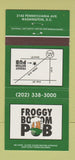 Matchbook Cover - Froggy Bottom Pub Washington DC 30 Strike