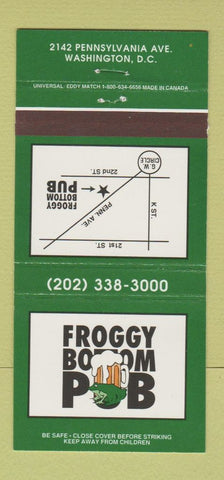 Matchbook Cover - Froggy Bottom Pub Washington DC 30 Strike