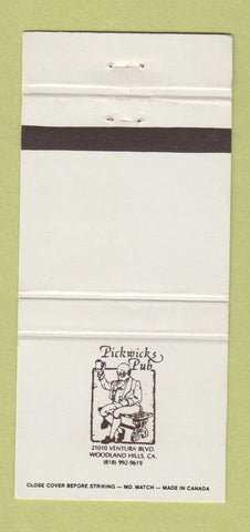 Matchbook Cover - Pickwicks Pub Woodland Hills CA 30 Strike