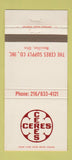 Matchbook Cover - Ceres Supply Massillon OH 30 Strike