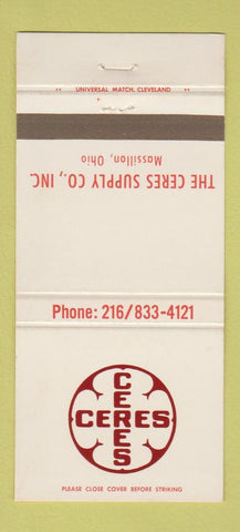Matchbook Cover - Ceres Supply Massillon OH 30 Strike
