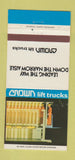 Matchbook Cover - Crown Lift Trucks Fork Lift  New Bremen OH 30 Strike