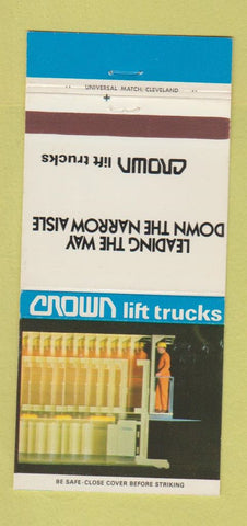 Matchbook Cover - Crown Lift Trucks Fork Lift  New Bremen OH 30 Strike