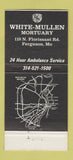 Matchbook Cover - White Mullen Mortuary Ambulance Service Ferguson MO 30 Strike