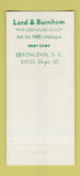 Matchbook Cover - Lord Burnham Irvington NY Mahalia Jackson Gospel  30 Strike