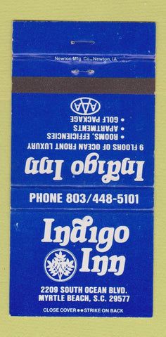 Matchbook Cover - Indigo Inn Myrtle Beach SC 30 Strike