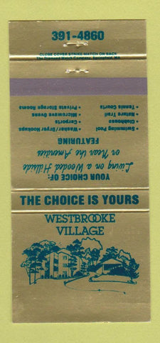 Matchbook Cover - Westbrooke Village  Apartments Queeny Township MO 30 Strike