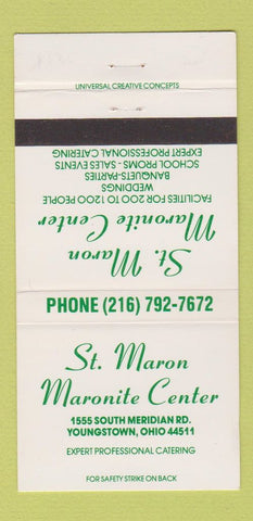 Matchbook Cover - St Maron Maronite Center Youngstown OH 30 Strike
