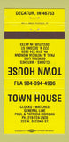 Matchbook Cover - Town House Clocks Watches Decatur IN 30 Strike
