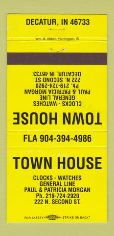 Matchbook Cover - Town House Clocks Watches Decatur IN 30 Strike