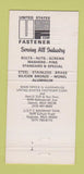 Matchbook Cover - US Fastener Saginaw Detroit MI 30 Strike