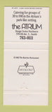 Matchbook Cover - Butcher Restaurant Seattle Bellevue WA 30 Strike