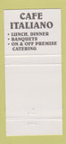 Matchbook Cover - Cafe Italiano Lewses Rehoboth DE 30 Strike