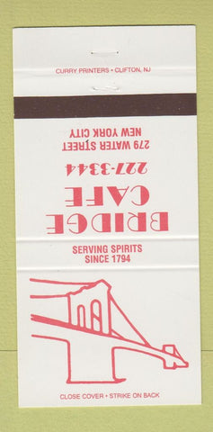 Matchbook Cover - Bridge Cafe New York City 30 Strike