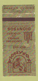 Matchbook Cover - Dionysos Greek Restaurant Detroit MI WEAR 30 Strike