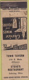 Matchbook Cover - Town Tavern Alliance Steve's Sebring OH WEAR PRINTING ERROR!