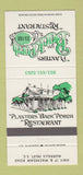 Matchbook Cover - Planters Back Porch Restaurant Murrells Inlet SC 30 Strike