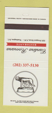 Matchbook Cover - Cantina Romana Ristorante Washington DC 30 Strike