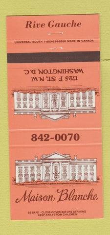 Matchbook Cover - Maison Blanche Washington DC 30 Strike