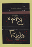 Matchbook Cover - Rick's Cabaret Houston TX New Orleans LA 40 Strike