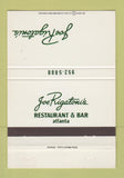 Matchbook Cover - Joe Rigatonio's Restaurant Bar Atlanta GA 40 Strike