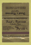 Matchbook Cover - Frank's Ristorante Pompano Beach FL 40 Strike