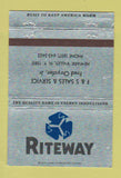 Matchbook Cover - Riteway Energy F&S Sale Service Newark Valley NY 40 Strike