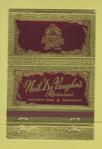 Matchbook Cover - Neil De Vaughn's Restaurant Monterey CA 40 Strike